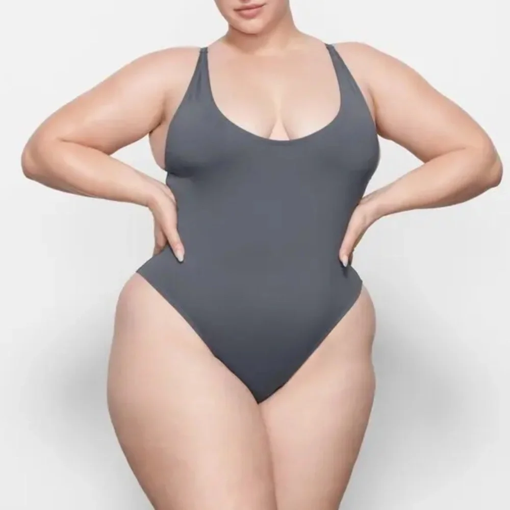 SKIMS Charcoal Scoop One-Piece Swimsuit